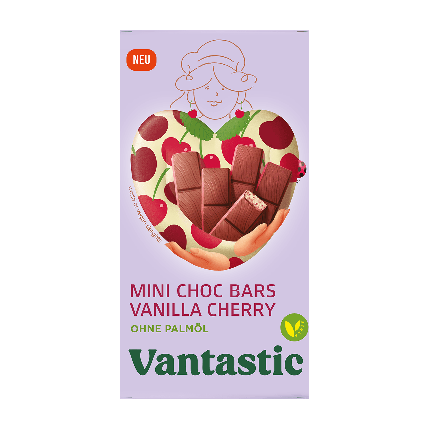 Mini Choc Bars Vanilla Cherry, 100g
