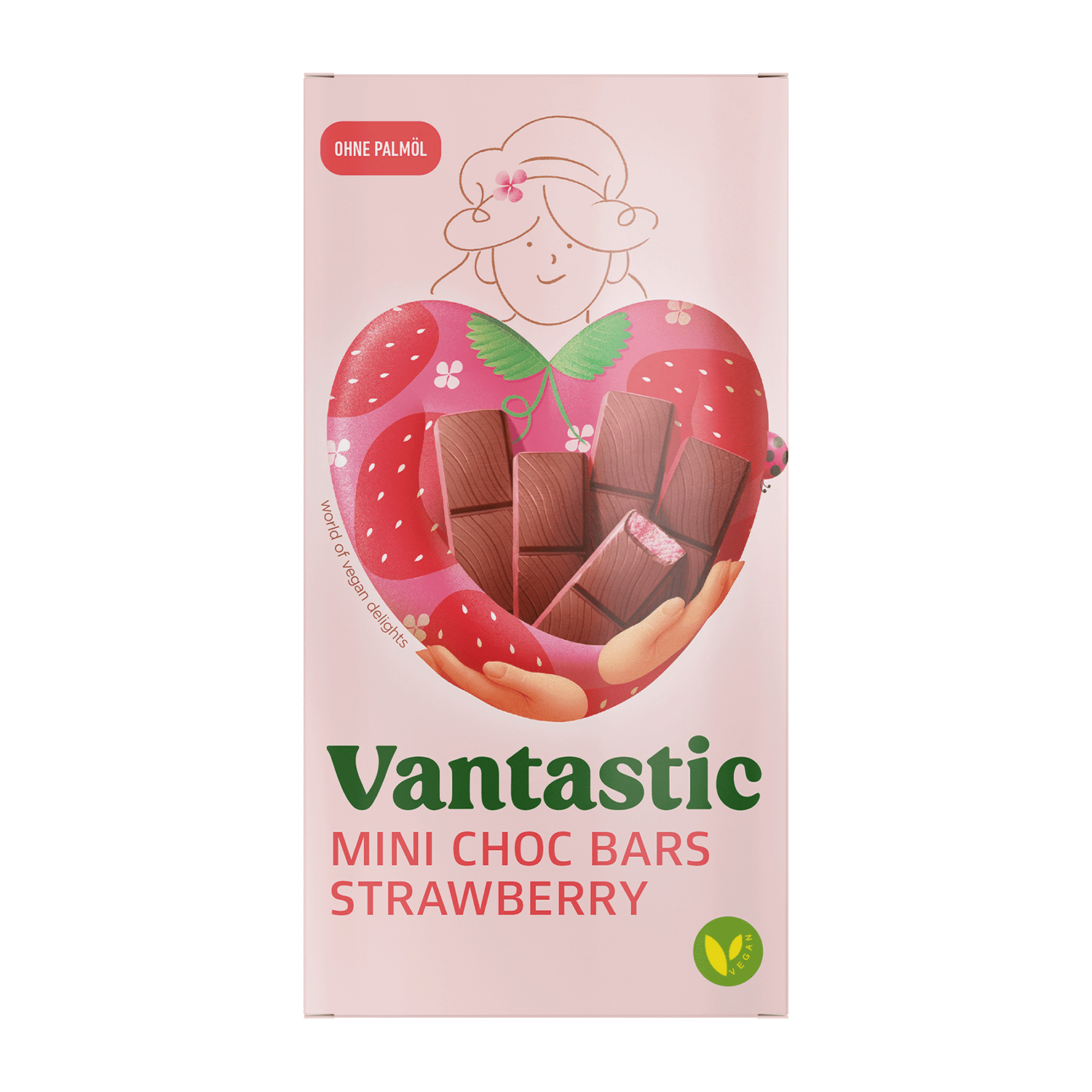 Mini Choc Bars Strawberry, 100g