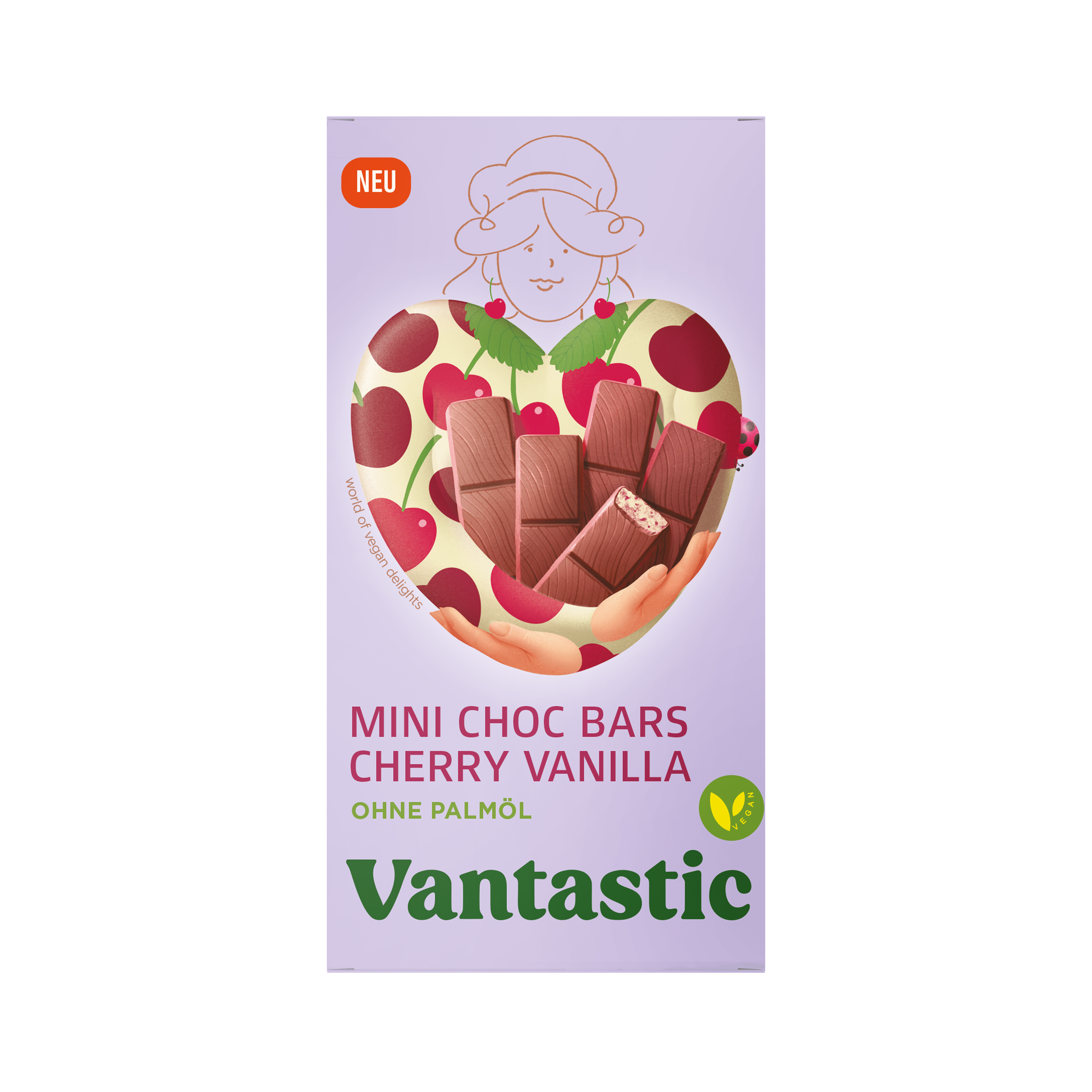 Mini Choc Bars Vanilla Cherry, 100g