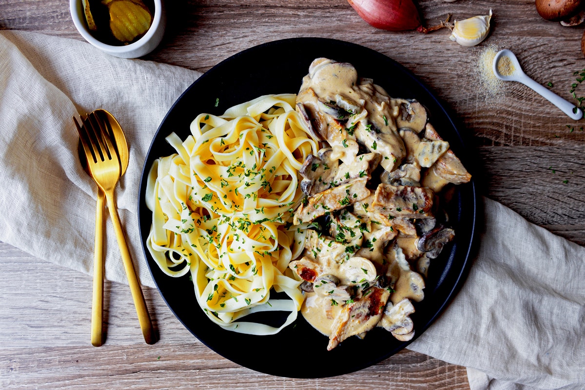 Boeuf Stroganoff aus Seitan Fix